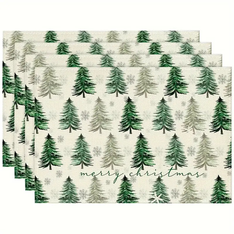 Transfronterizos lino almohadilla de mesa Aliexpress TEMU Amazon almohadilla de mesa cuadrada búfalo rojo almohadilla de Navidad Día de la Independencia