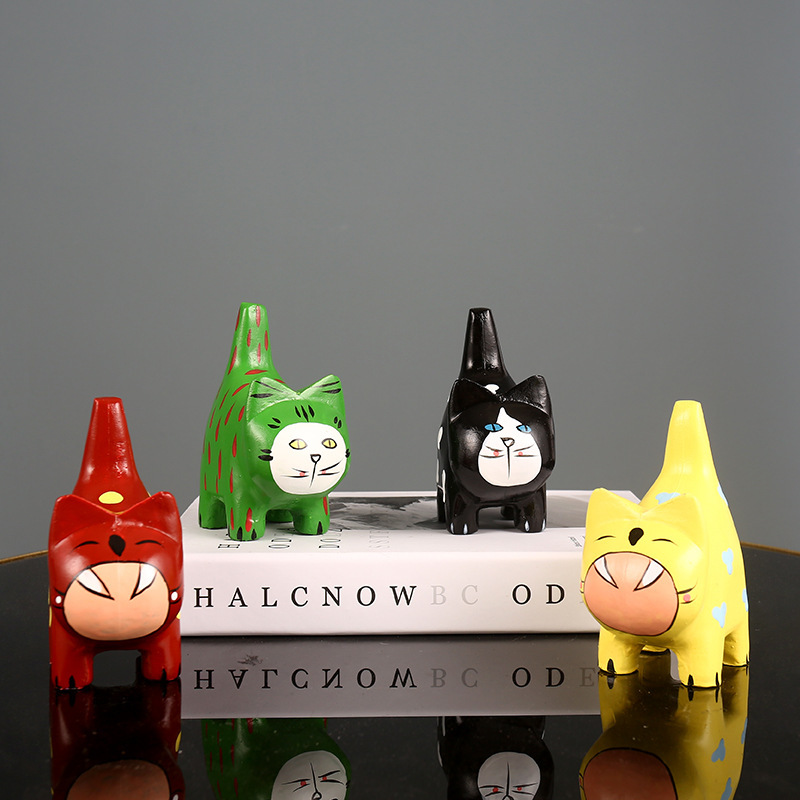 New wholesale ins creative cartoon cute kitten crystal ball resin crafts ornaments girls birthday festival