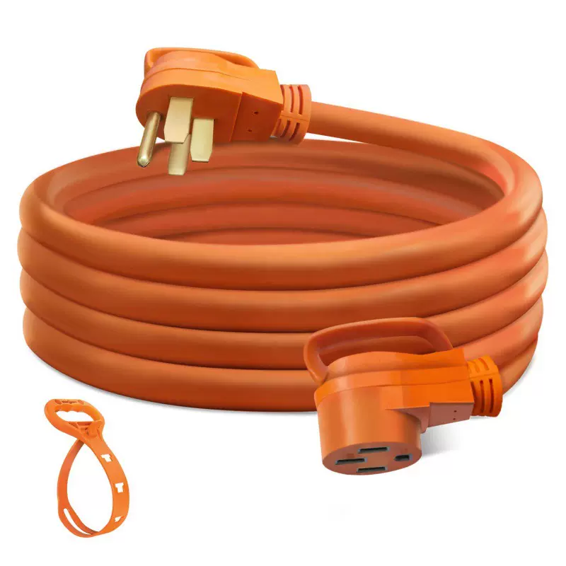 25 FT 125/250V NEMA 14-50P至14-50R户外电源线50 Amp RV/EV/电
