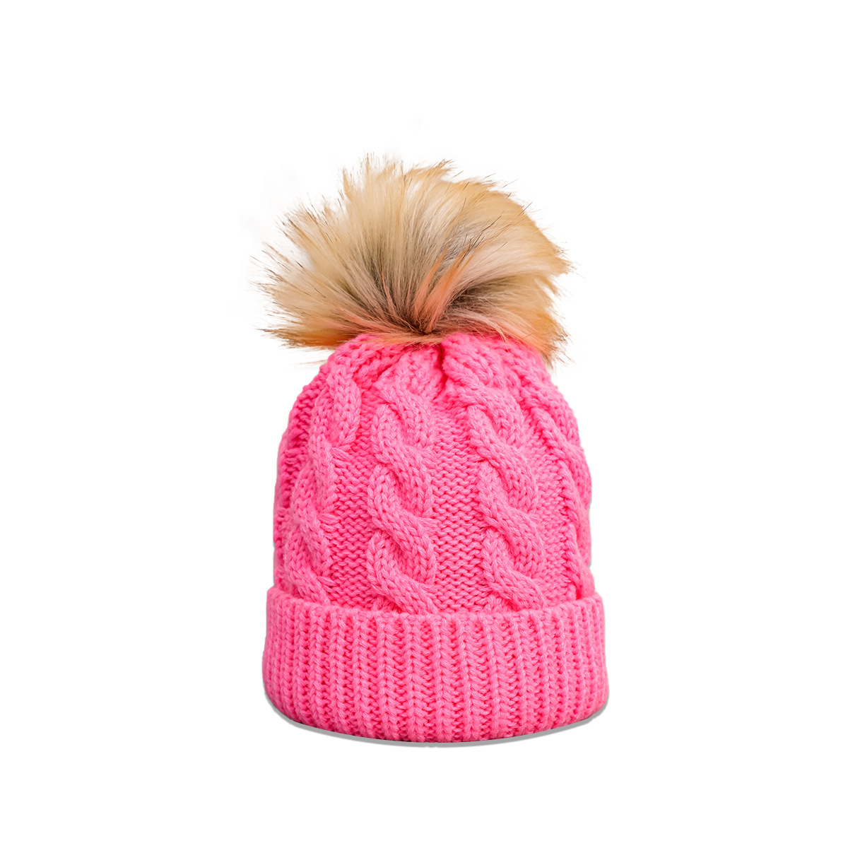 Autumn And Winter New Twist Knit Hat Wool Ball Fashion Trend Warmth Pure Color Woolen Hat display picture 10
