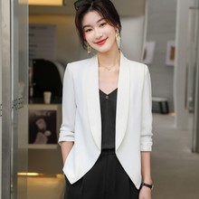 白色小西装外套女时尚气质名媛设计感薄款小个子休闲网红风小西服