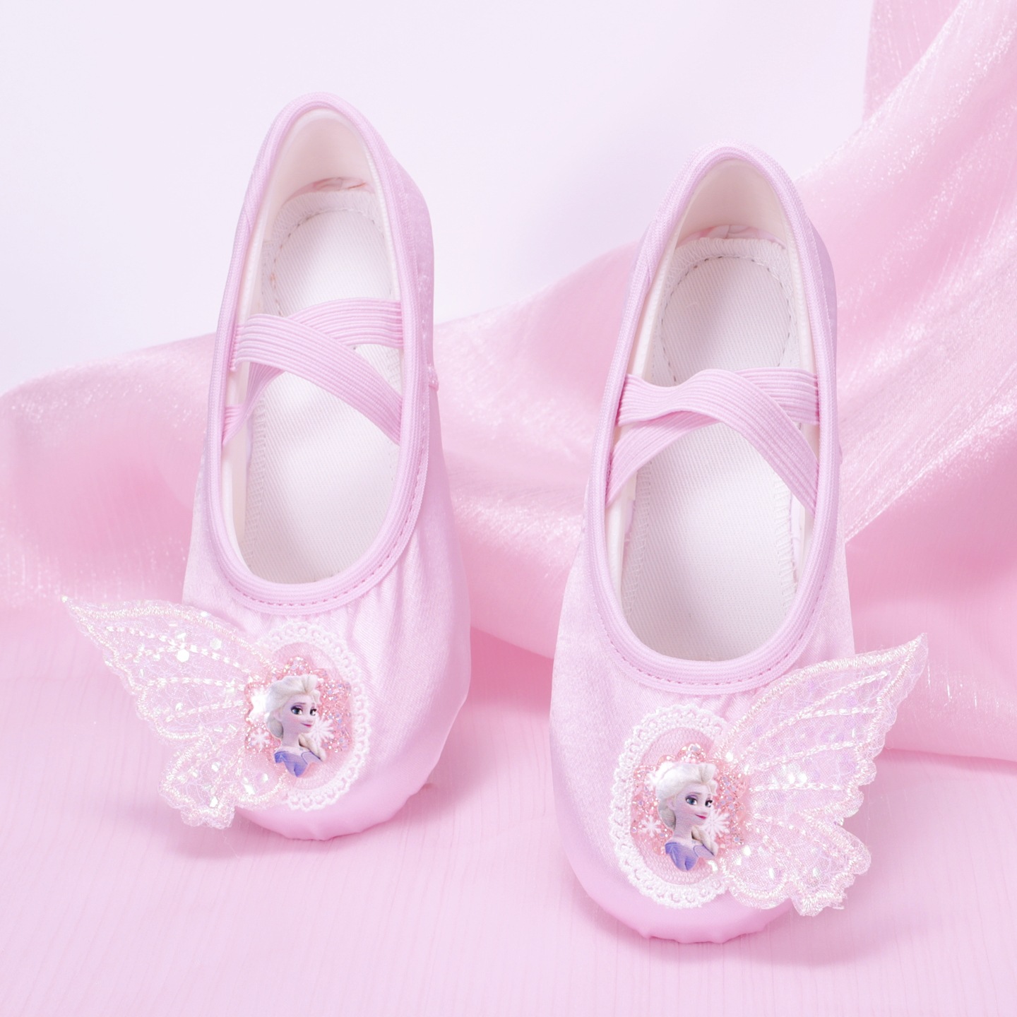 Cute Kidsren's Dance Shoes Satin Ballet Cat Claw Shoes Soft Sole Practice Shoes Elsa Ballet Dance Shoes 8132