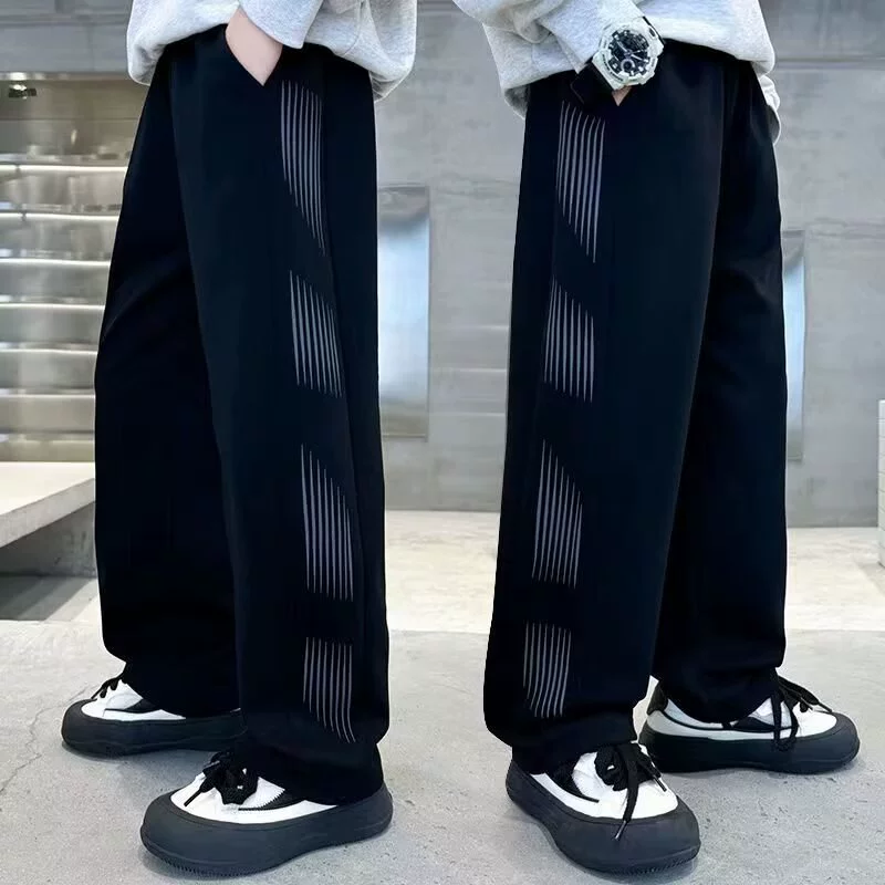 Брюки для мальчиков весна и осень 2024 новые спортивные штаны для детей среднего и старшего возраста