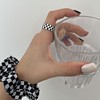 Retro fashionable ring, Korean style, silver 925 sample, on index finger