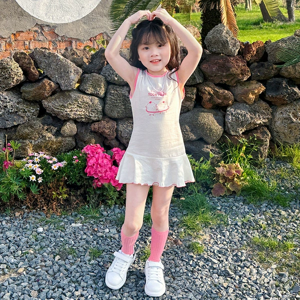Cotton white sleevless dress
