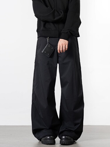 Minimalist American Street Style Bended Knife Straight Leg Loose High-end Casual Scythe Crease Suit Pants
