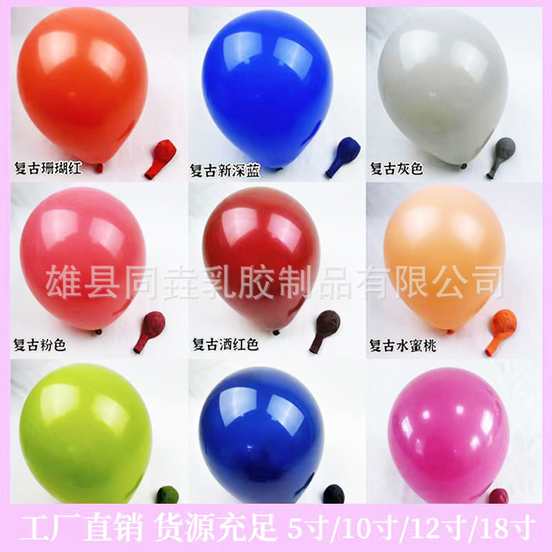 Globo retro transfronterizo de 5 pulgadas de 10 pulgadas de 12 pulgadas de 18 pulgadas engrosado globo de decoración de globos de fiesta de cumpleaños