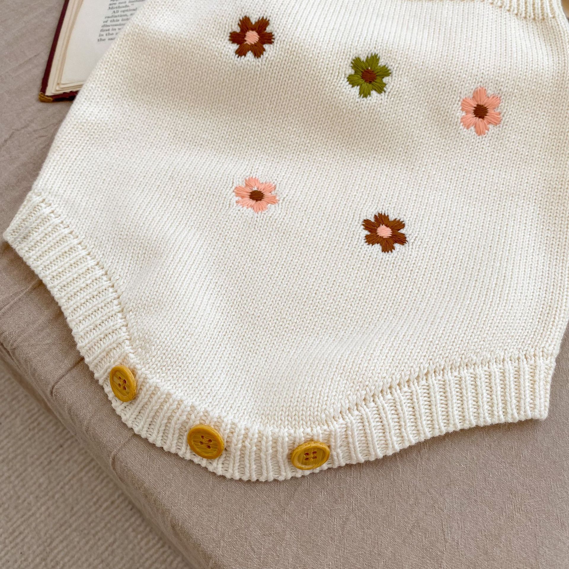 Winter, Autumn Season Baby Girl'S Gender Pastoral Style Pastoral Flower Cotton Girls Clothing Sets