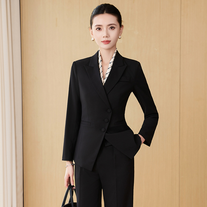 Black Autumn and Winter New Style Commuting Interview Workplace Teacher Work Clothes Slim Elegant Professional Wear Women's Pants