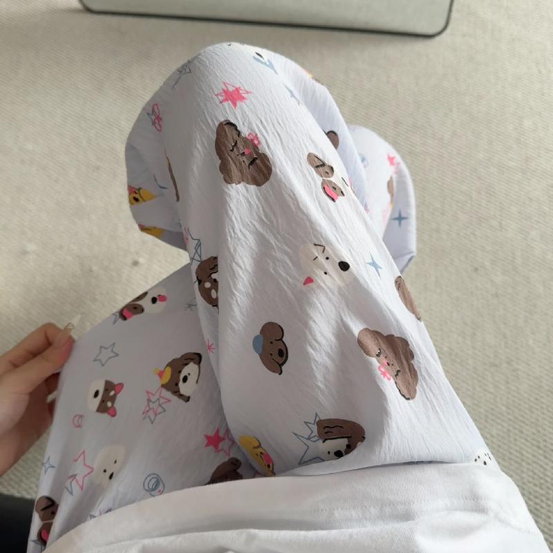 Primavera y verano · Pantalones de pijama casuales para mujeres pantalones a prueba de mosquitos rojos en línea 2025 nuevos pantalones caseros para llevar