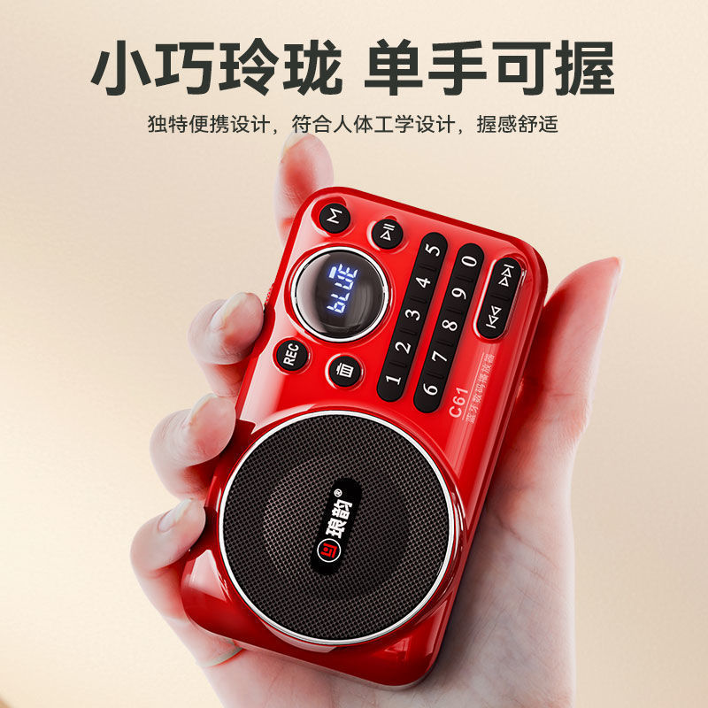 琅韵C61蓝牙插卡U盘播放器老人便携式户外随身小音箱收音机唱戏机|undefined