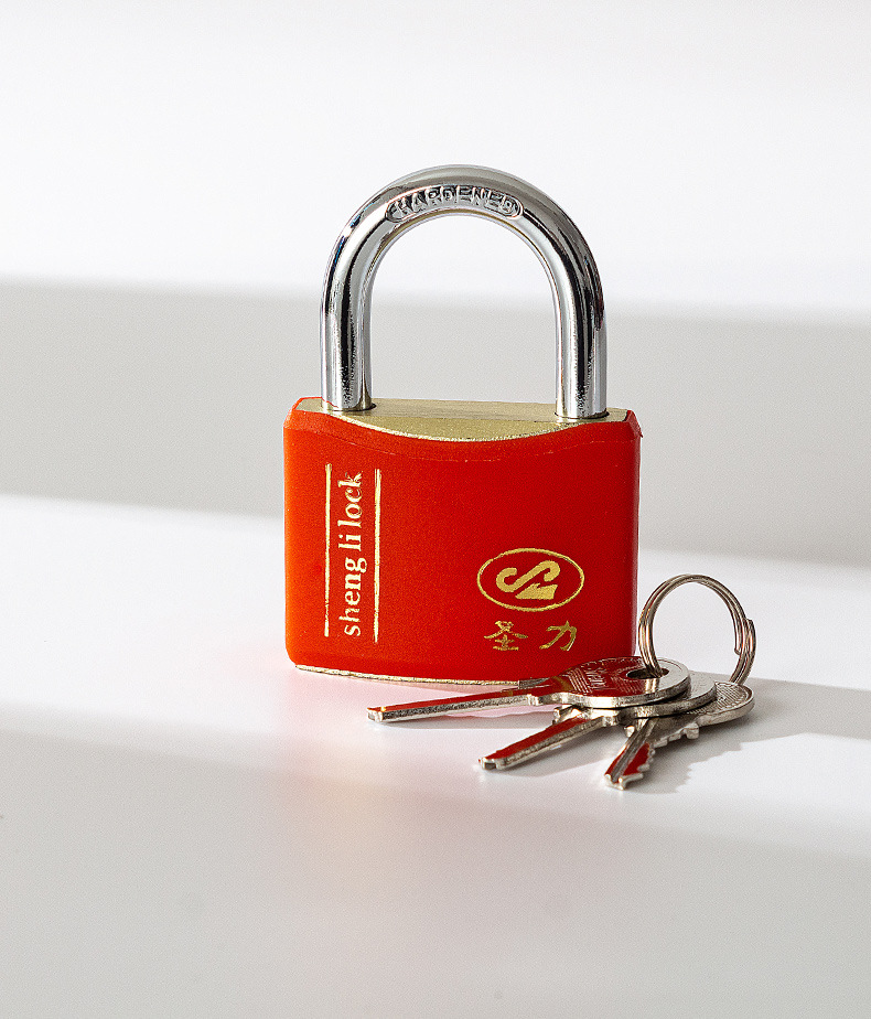 Factory direct supply of Shengli brand arc-shaped rubber-coated locks, multi-color copper core locks, cabinet locks, door locks, and customizable brand casing iron padlocks pic 13