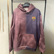 巴萨刺绣加绒卫衣男士运动休闲套头衫加绒加厚外套连帽秋冬上衣