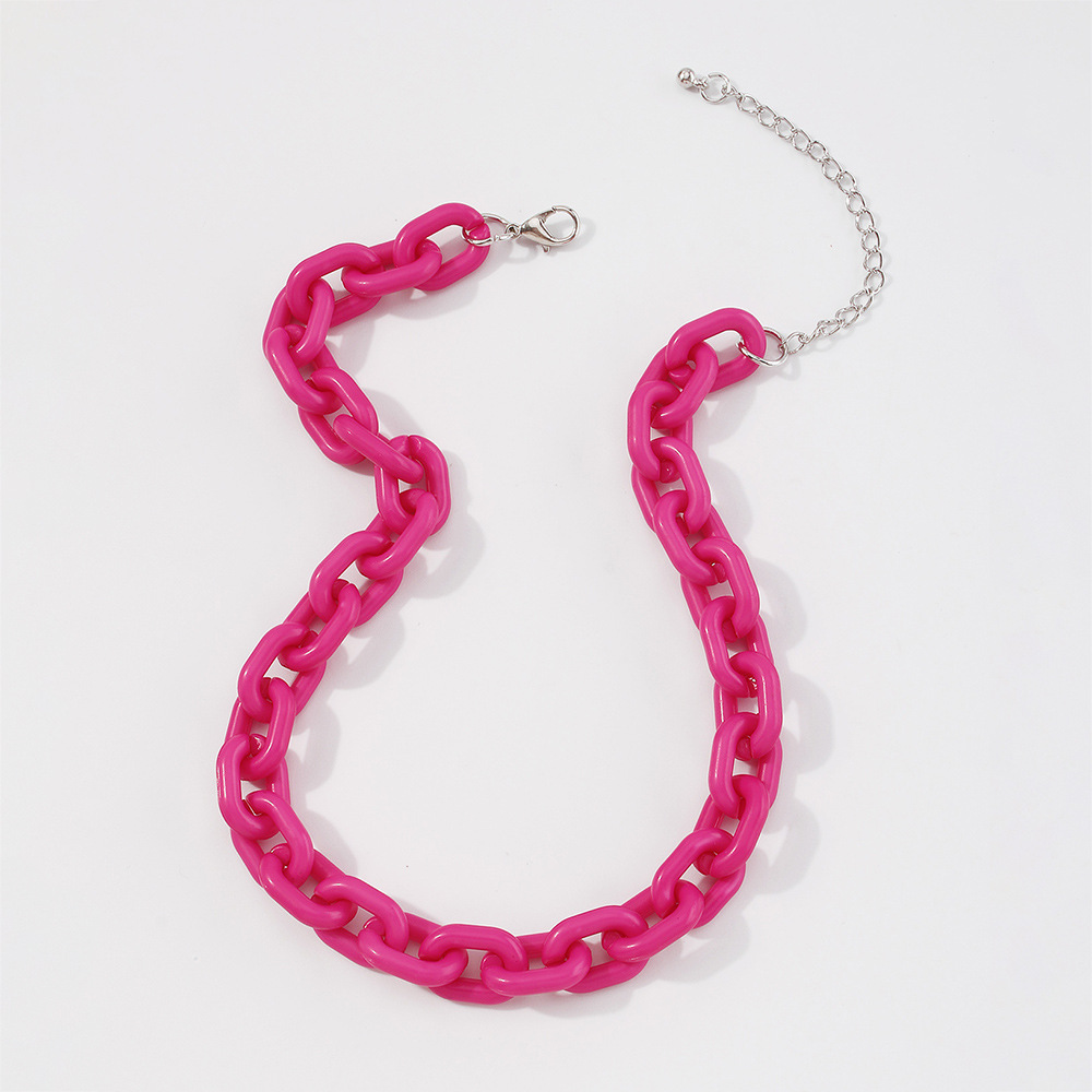 wholesale jewelry punk style color thick chain necklace nihaojewelry