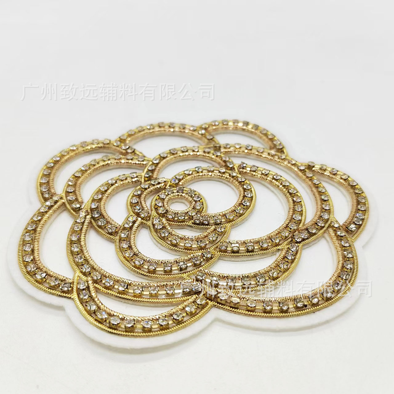 Parche de moda con bordado de seda india de flor de camelia, tamaño grande, cosido a mano, para ropa, falda, accesorios DIY, decoración de bolsos y sombreros image 6