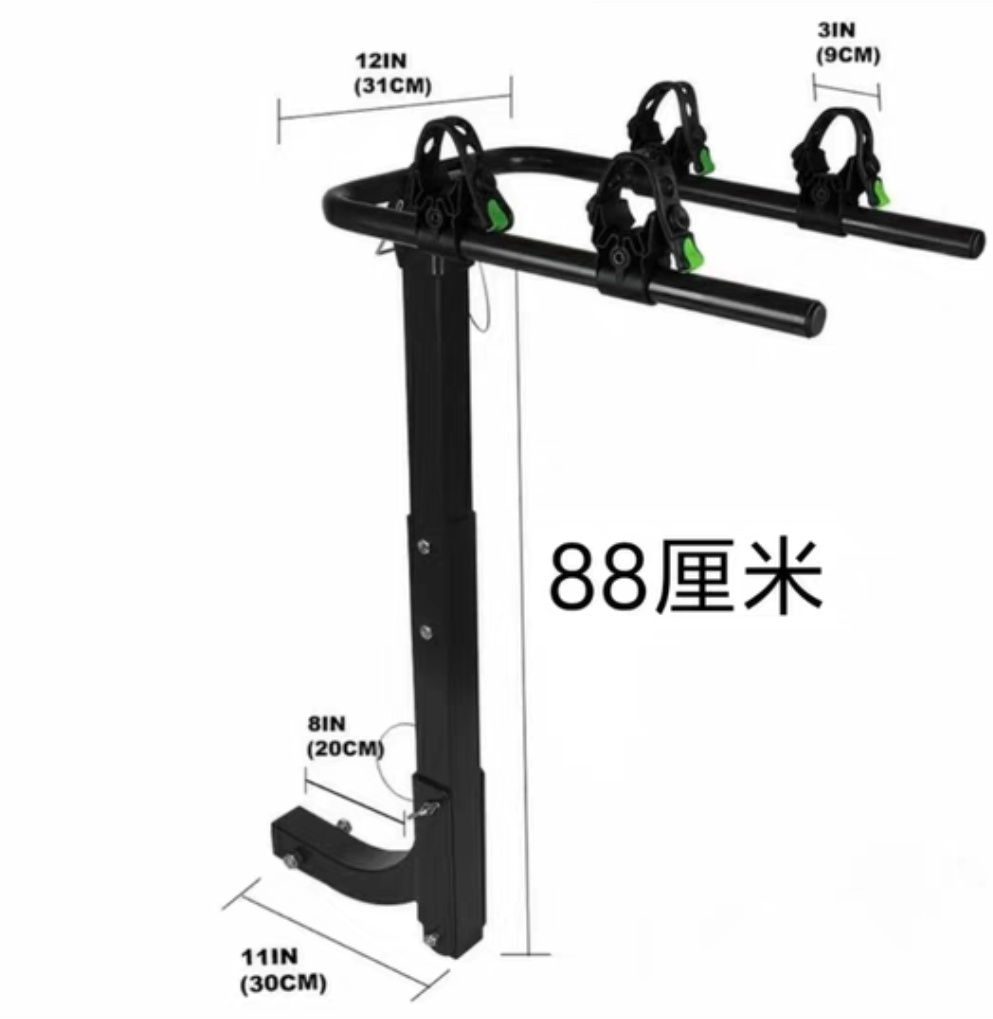 Suitable for Car Trailer Square Mouth Bicycle Rack, Vehicle-Mounted Bicycle Metal Luggage Rack, Rear Trailer Bar Foldableing