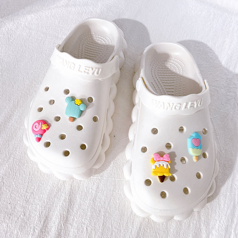 Holiday, Home, Party Occasion Ice Cream Lollipop Heart Shape Shoe Accessories Resin Slippers Summer Shoe Buckle