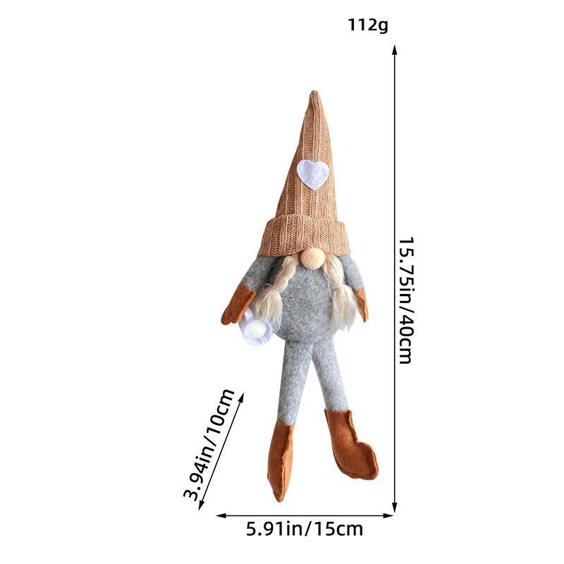 Estación independiente transfronteriza de punto muñeca sin rostro pierna colgando mano molienda café decoraciones navideñas taza muñeca de amor