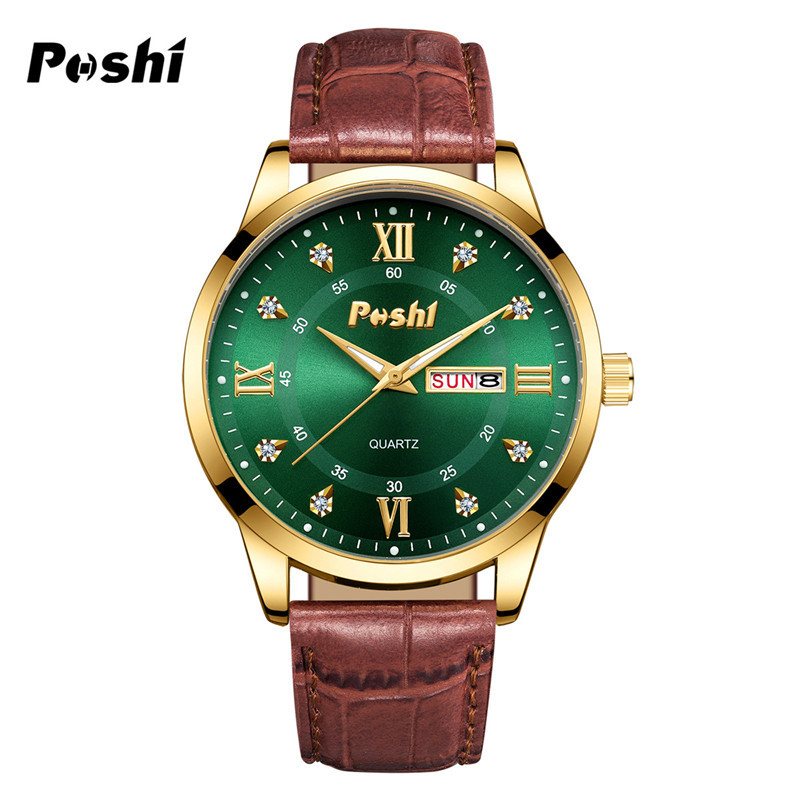POSHI marca impermeable luminoso nuevo reloj de hombre correa de pareja reloj de cuarzo reloj de mujer de moda