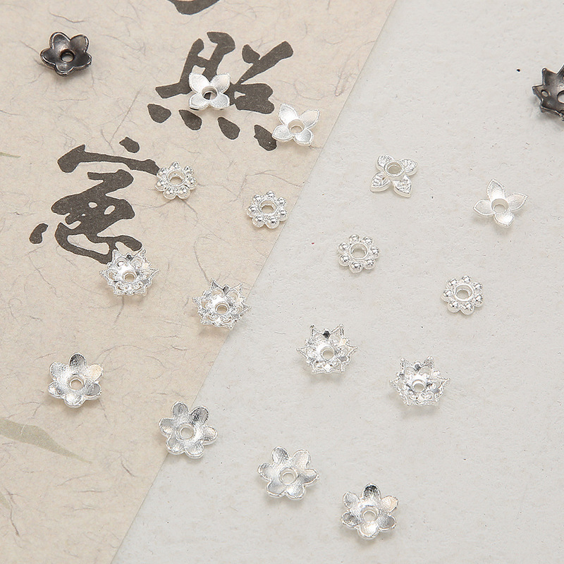 [Torus spacer] ancient silver bright silver alloy plum spacer handmade DIY beaded material loose beads bracelet necklace