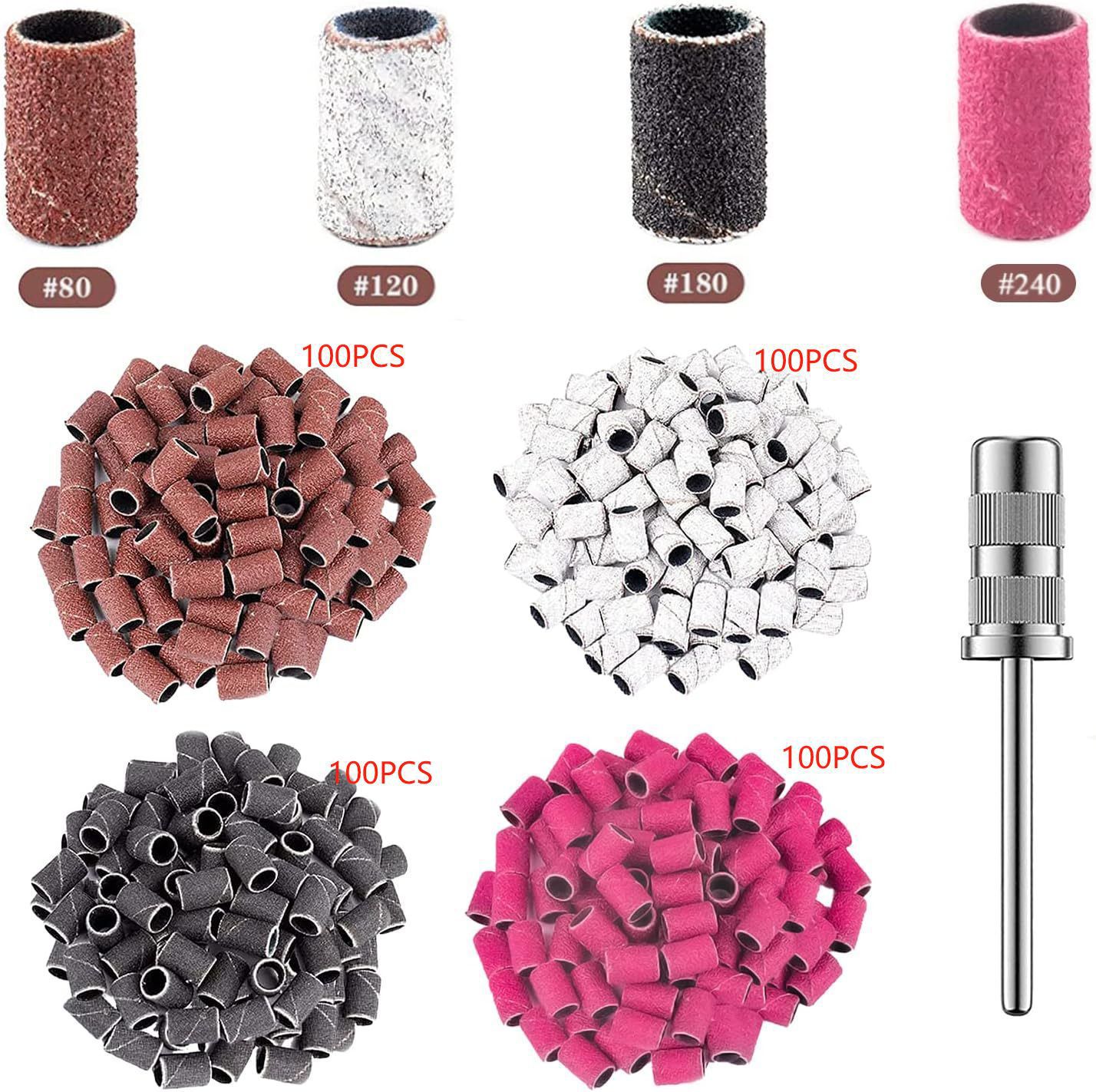 Amazon estilo caliente cabeza de lijado de uñas anillo de arena amoladora eléctrica anillo de arena de uñas caja de color funda de cojinete de montaje