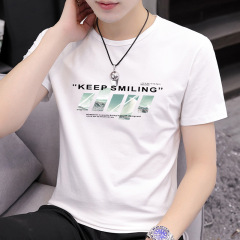 夏ラウンドネック半袖Tシャツメンズハンサムで万能な半袖Tシャツメンズカジュアル薄手シャツ