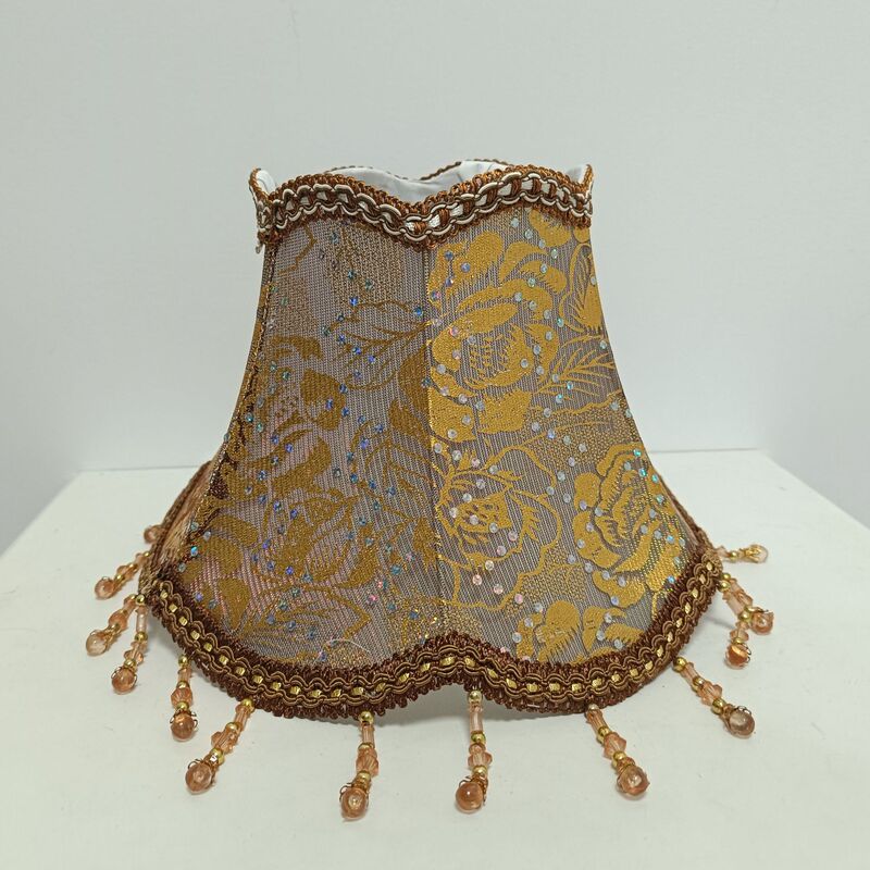 European-style Retro Fabric Lampshade Table Lamp Floor Lampshade Accessories Handmade Hanging Beads Tassel Rab Various Shape Lampshade
