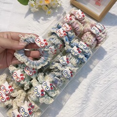 红蓝色系猫咪小肠发圈甜美少女心高颜值马尾发绳可爱精致扎发皮筋