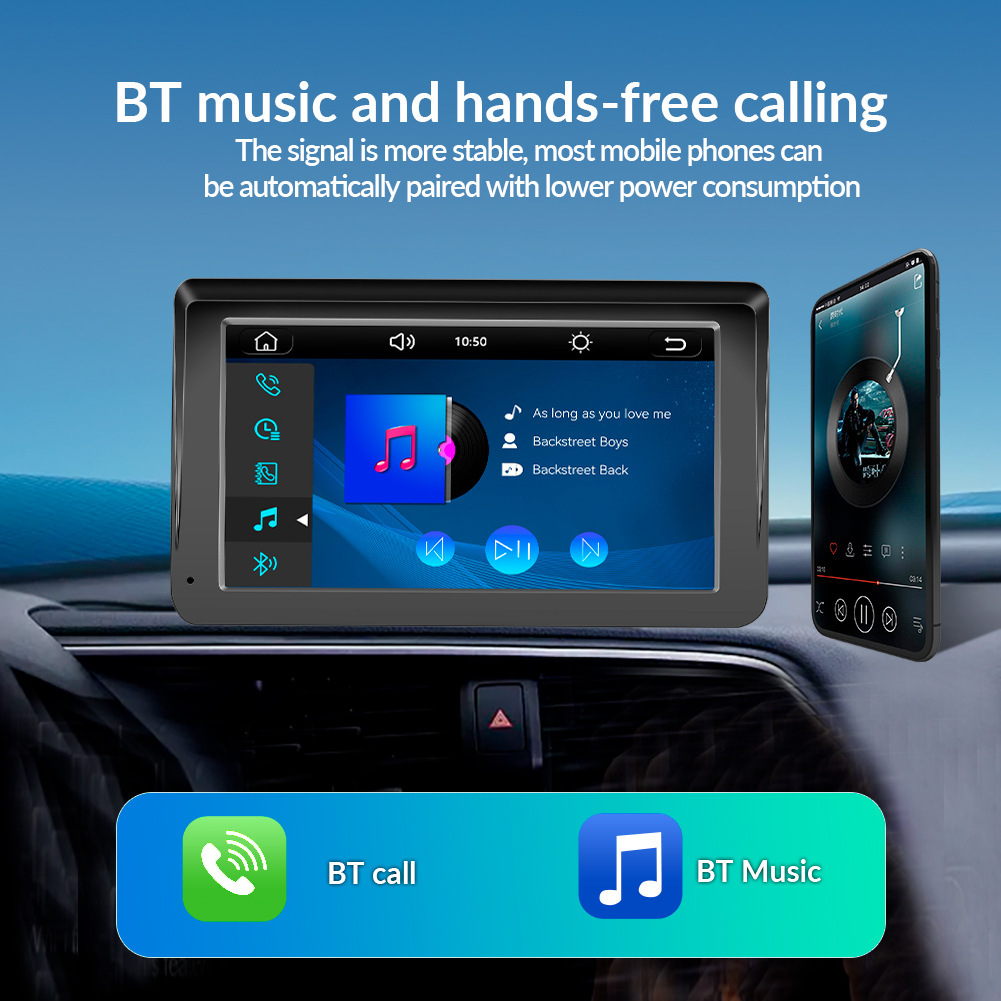 7-inch car MP5 portable interconnected wireless Carplay Android AUTO HD large screen PND car navigation
