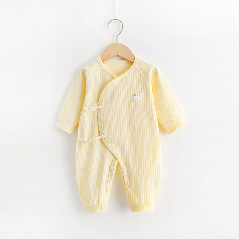 Ropa para niños otoño bebé mono cuatro estaciones sin hueso puro algodón bebé mameluco recién nacido manga larga mameluco