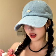 韩版复古粉色水洗棒球帽春秋大童遮阳帽成人小北极熊刺绣鸭舌帽子