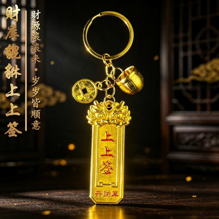 Exquisitely carved lucky charm pendant, amulet, keychain, brings fortune from all directions, attracts wealth, decoration