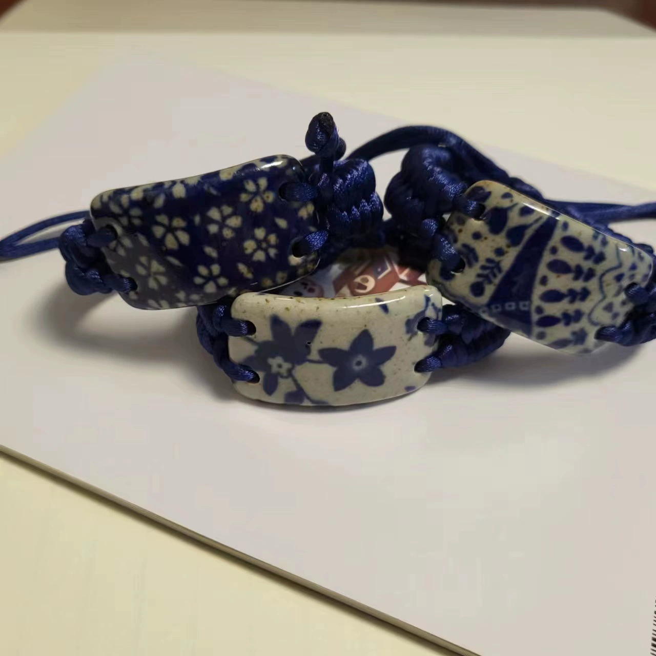 青歌 [陶瓷首饰 粉彩桃花 手镯手链 手工饰品 礼品摆摊货源]