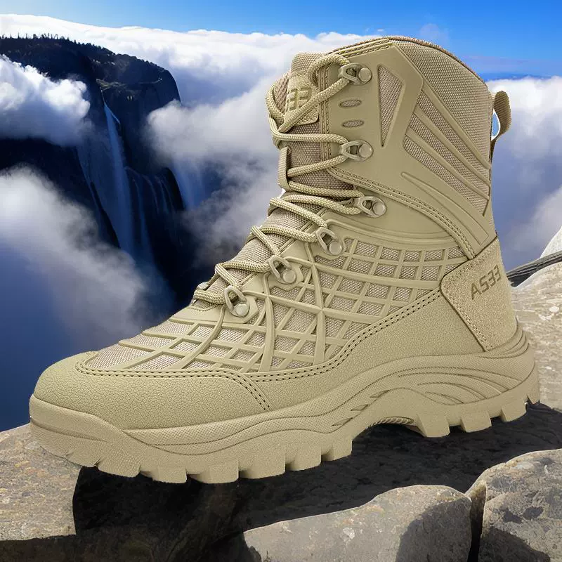 2025 кроссовки большого размера с высоким верхом, передней шнуровкой, водонепроницаемые, с противоскользящей резиновой подошвой, тактические ботинки, военные ботинки, ботинки для активного отдыха и боевых условий