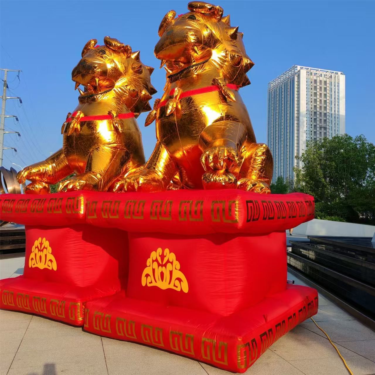 供应 充气金狮子 金色拱门 活动气模 金色气模