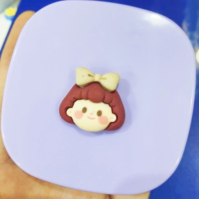 ins小女孩卡通 带镜子隐形眼镜伴侣盒美瞳双联护理盒子便携简约风