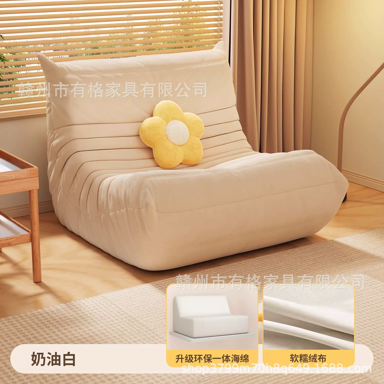 Sofa modern minimalist sponge sofa, cloth upholstery, storage system, multi-size (single–three-seater)