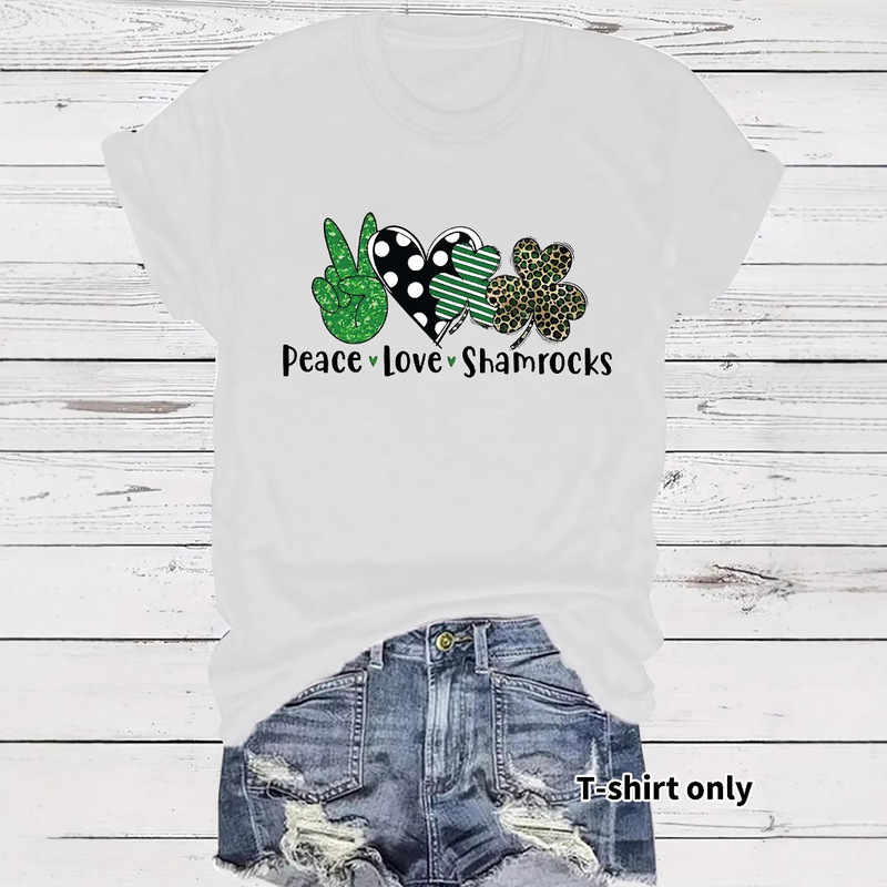 Amazon Cross-Border E-Commerce Export St. Patrick's Element Printed T-Shirt Short-Sleeved Loose Fashion T-Shirt Export Amazon Cross-Border E-Commerce Export St. Patrick's Element Printed T-Shirt Short-Sleeved Loose Fashion T-Shirt Export