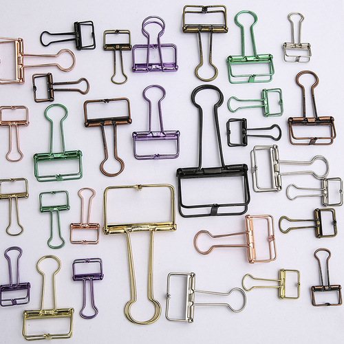 Large, medium and small size, storage color hollow long tail clip, bill clip, hand account I-shaped swallowtail clip, 8 colors optional