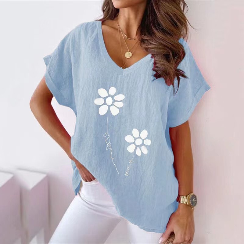 2023 Wish Amazon Ebay European and American Independent Station Spring and Summer Ice Silk Bamboo Cotton Linen Batwing Loose Slimming