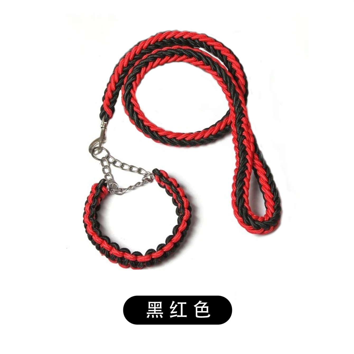 Venta al por mayor nacional tejido a mano de ocho hilos collar de cadena de perro a prueba de explosiones Punch P cadena correa para mascotas cuerda de perro collar de perro