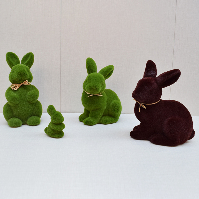 Imitation short velvet moss Easter bunny living room desktop small ornaments cute decorations Easter Rabbit