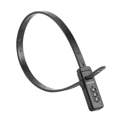 Adjustable Length Locking Strap, Password Lock, Bicycle Basket Lock, Helmet Lock (Helmet lock) - black-separate-roller-lock