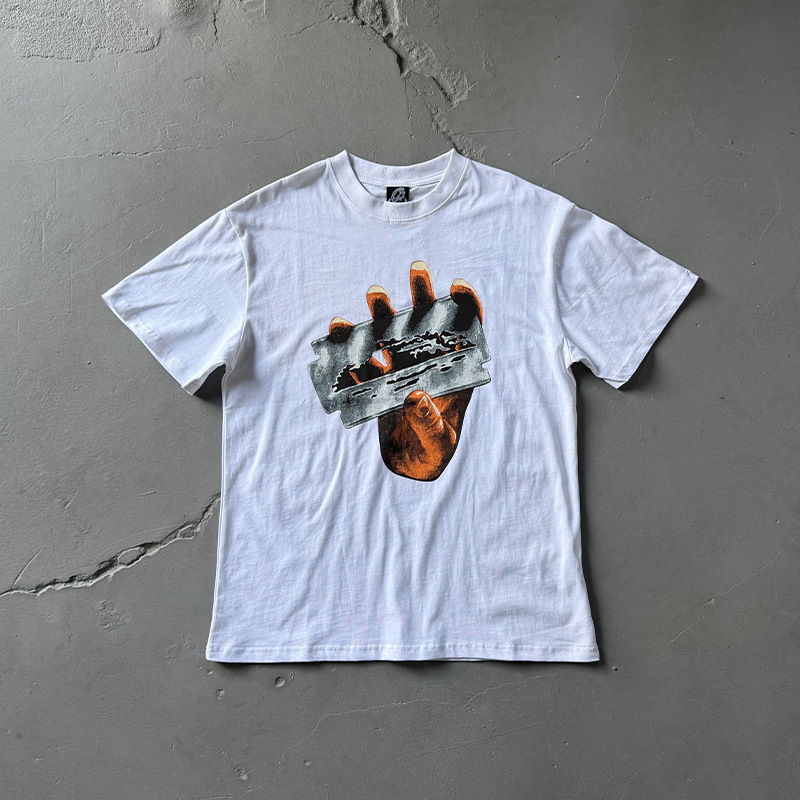 Blade Short Sleeve T-Shirt Summer American Street Fashion Brand Hip-Hop Blade Printed Short-Sleeved T-Shirt Blade Short Sleeve T-Shirt Summer American Street Fashion Brand Hip-Hop Blade Printed Short-Sleeved T-Shirt