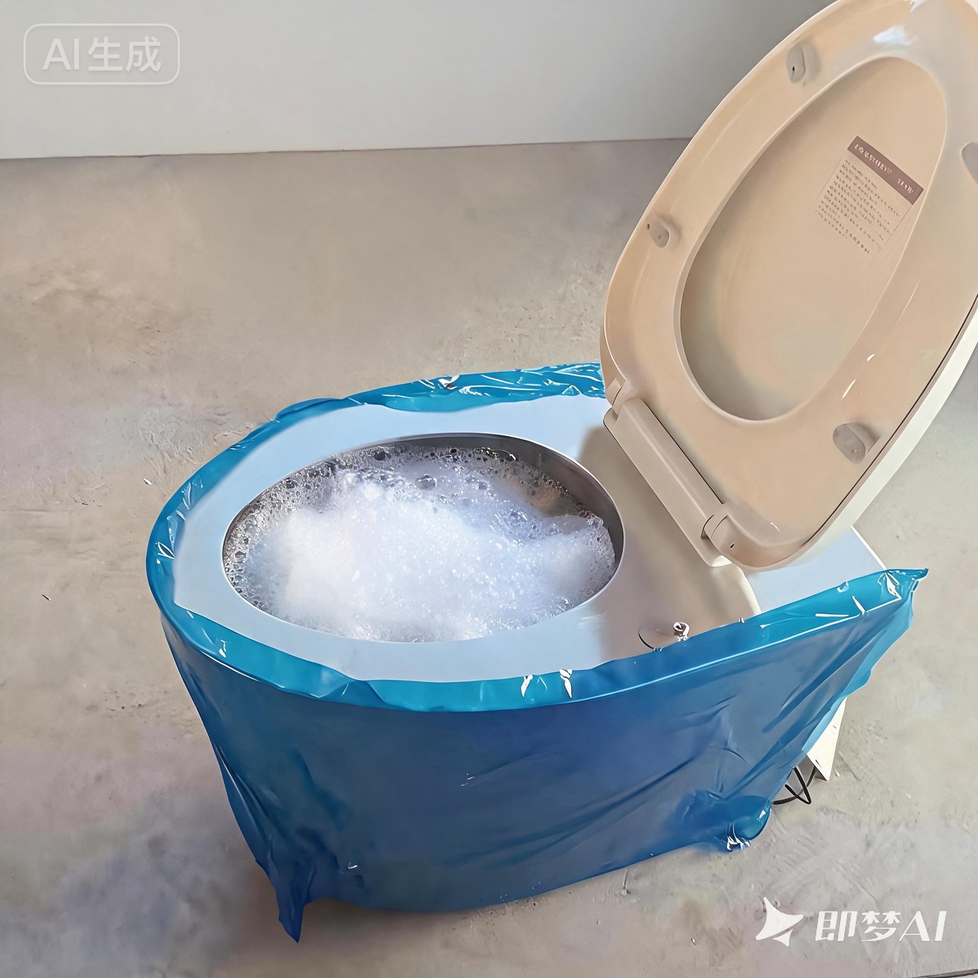 Stainless Steel Foam Toilet Seat, Sealed Foam Toilet, No-Flush Automatic Sensing Anti-Odor Household Toilet