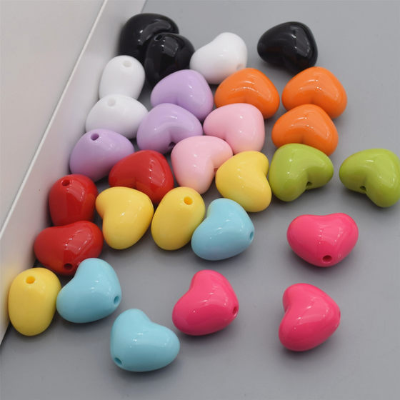 Solid Color Candy Color Peach Heart Straight Hole Beads Loose Beads DIY Keychain Car Hanging Mobile Phone Chain Bag Jewelry Beaded Accessories