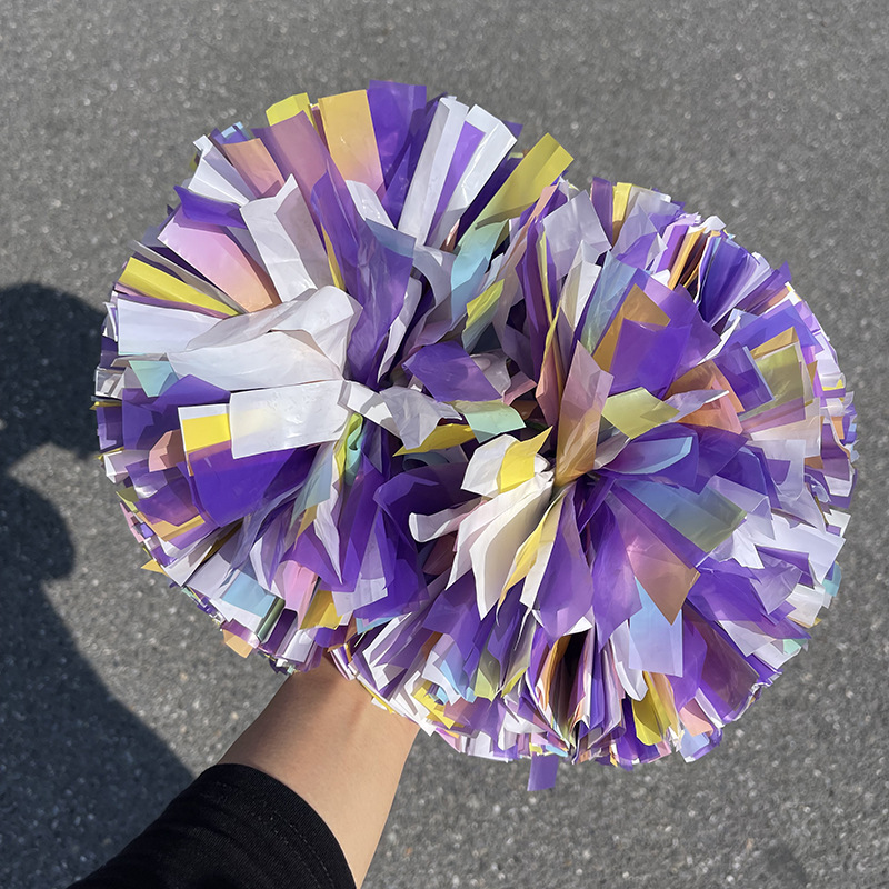 Láser brillante competencia profesional manejar porristas danza Bola de flores de mano deportes coloridos apoyos de pelota