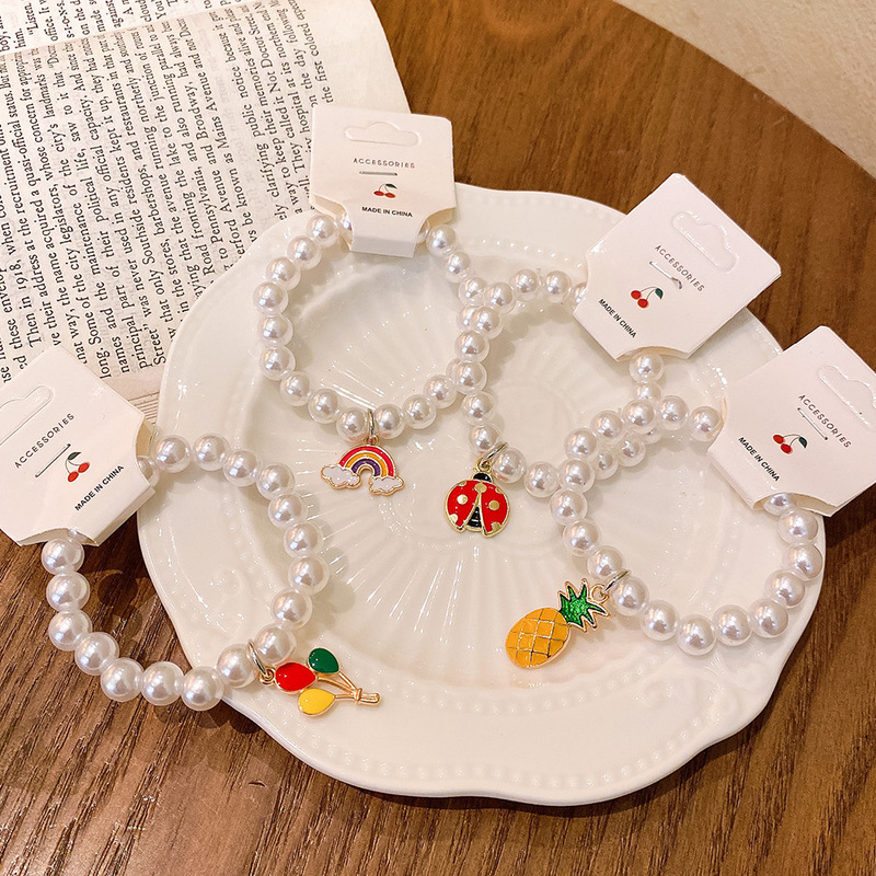 Children's Acrylic Beaded Bracelets with Cartoon Ocean-Themed Princess Pendants, Various Styles, High Aesthetic Value, Suitable for Students, Cross-Border Wholesale