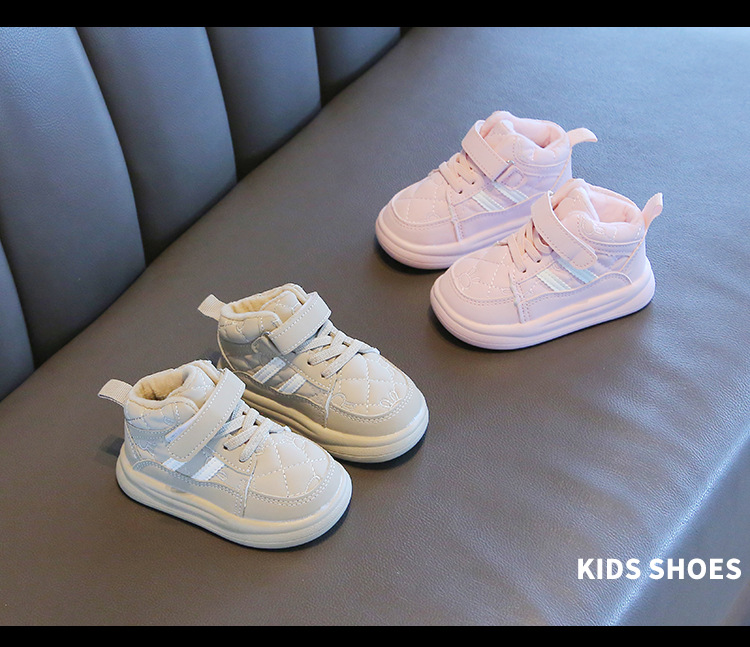 Winter children's sports with plush thick board warm bread men's and women's shoes, waterproof shoes_voghion.com