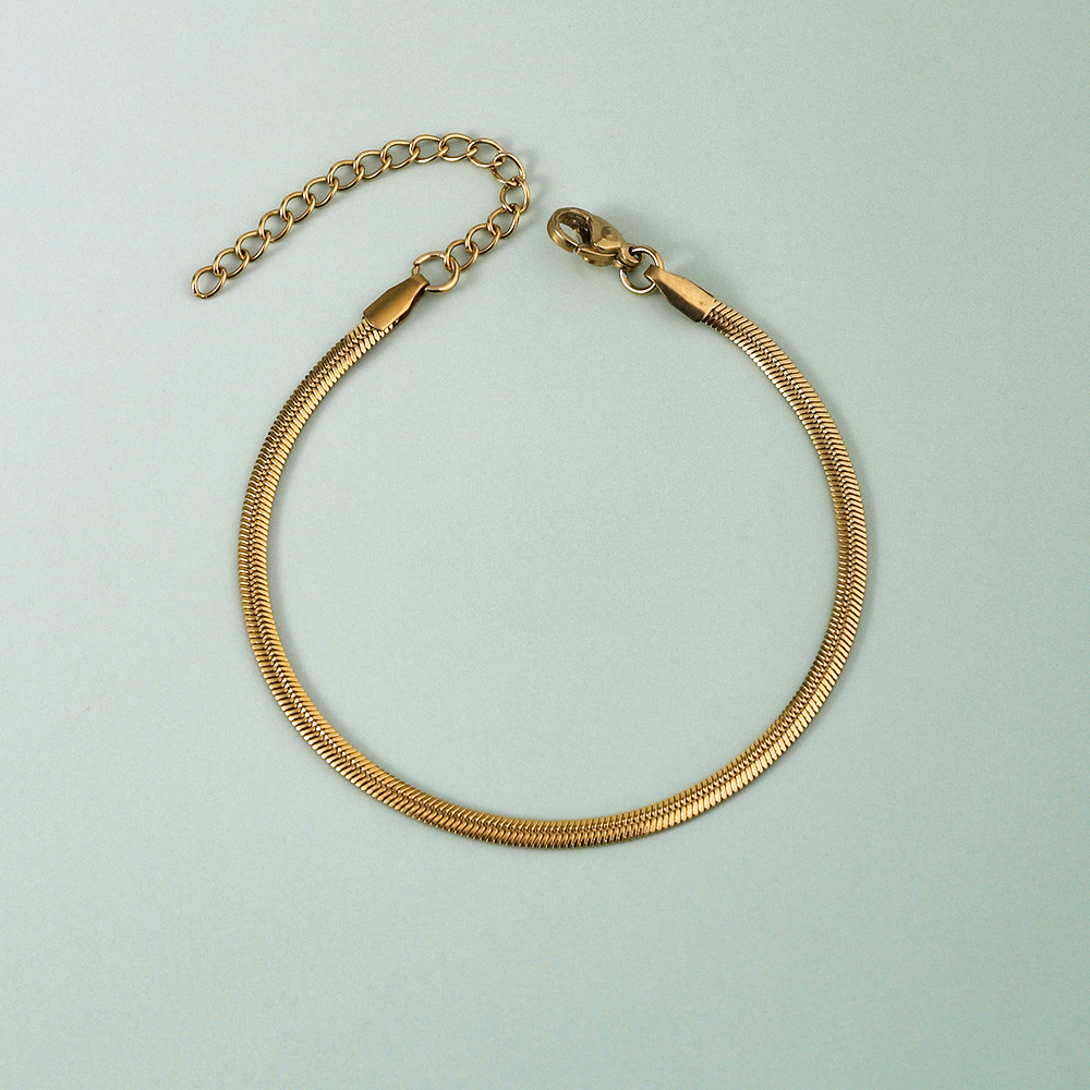 20g Weight 18K Gold Plated Plating Material Chain Bracelet Classification 304 Stainless Steel Chain Material cable chain, snake chain Chain Type 1 Piece Quantity Holiday, Daily Occasion 304 Stainless Steel Material Geometric Pattern Women's Gender Simple Style, Classic Style Style Plating Craft 18K Gold Plated Geometric 304 Stainless Steel Simple Style Classic Style Plating 304 Stainless Steel Chain Bracelet 23
